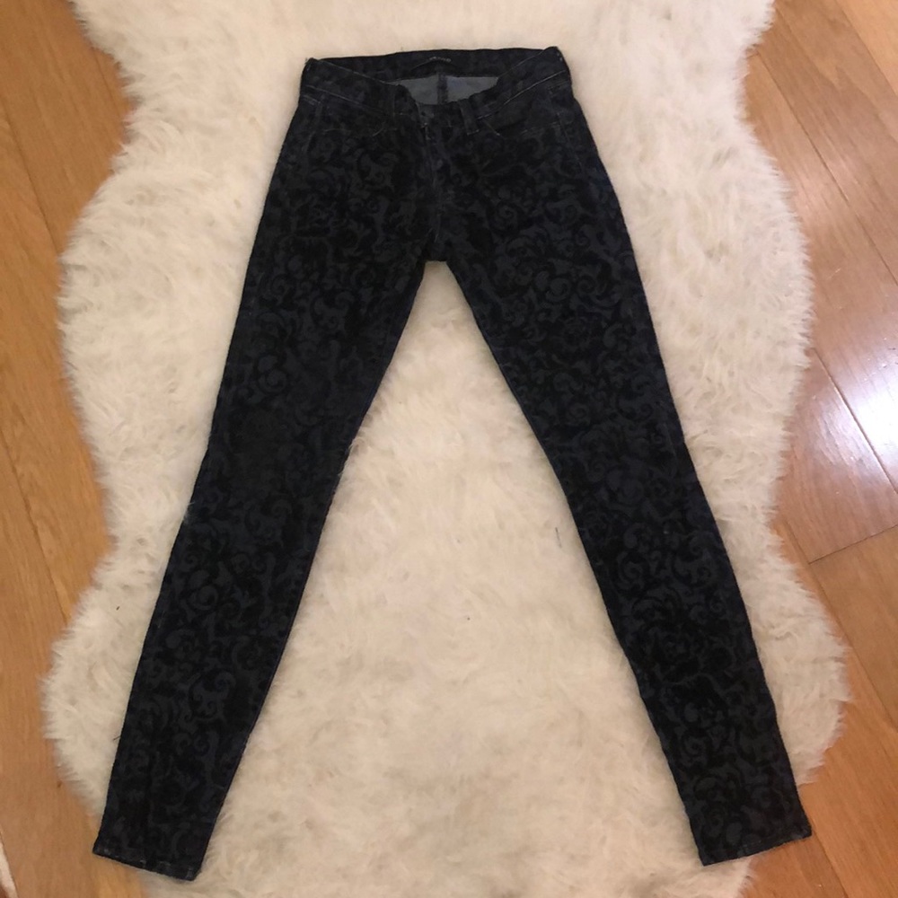 J Brand Crushed Velvet Pattern Denim
